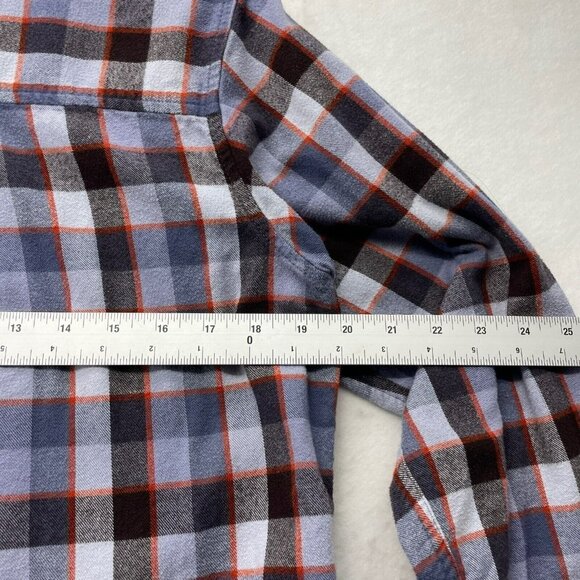 Rei Button-Up Shirt Men's Sz M Purple Flannel Plaid Collared Front Pockets - Picture 3 of 9